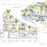 Tea Restaurant Plan and Sketch